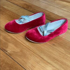 Mini Boden Red Velvet Ballet Flats